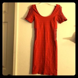 Red bodycon dress bebe